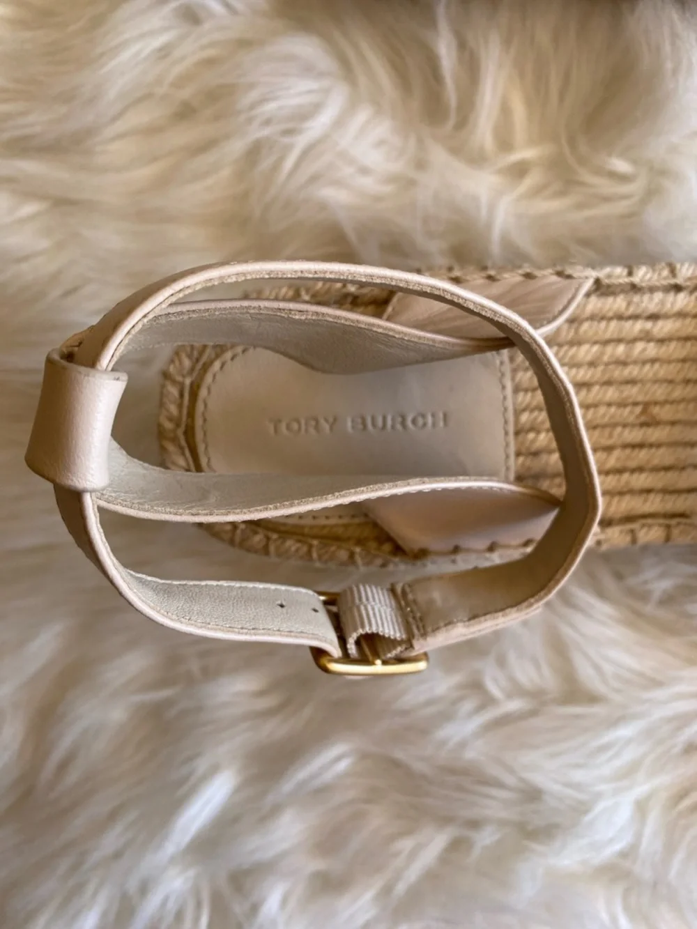 NEW Tory Burch Basket-Weave Espadrille Wedge Wedges Espadrilles Heels Size 11